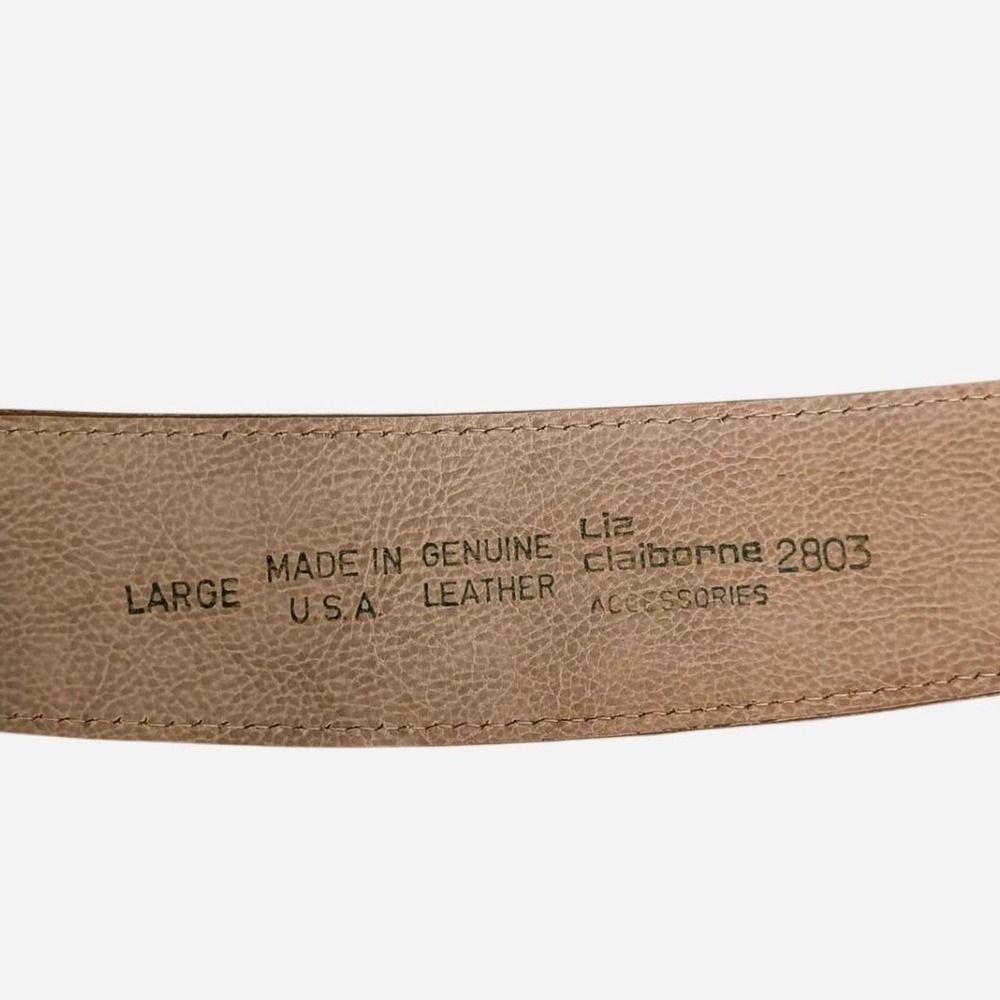 Liz Claiborne Tan Ostrich Embossed Leather Belt Large - Picture 6 of 7